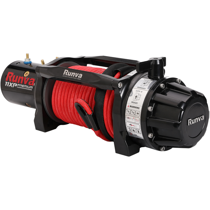 RUNVA 11XP PREMIUM WINCH- RED 12V WITH SYNTHETIC ROPE