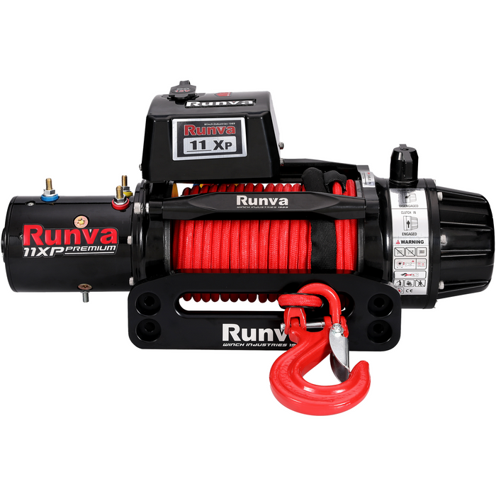 RUNVA 11XP PREMIUM WINCH- RED 12V WITH SYNTHETIC ROPE