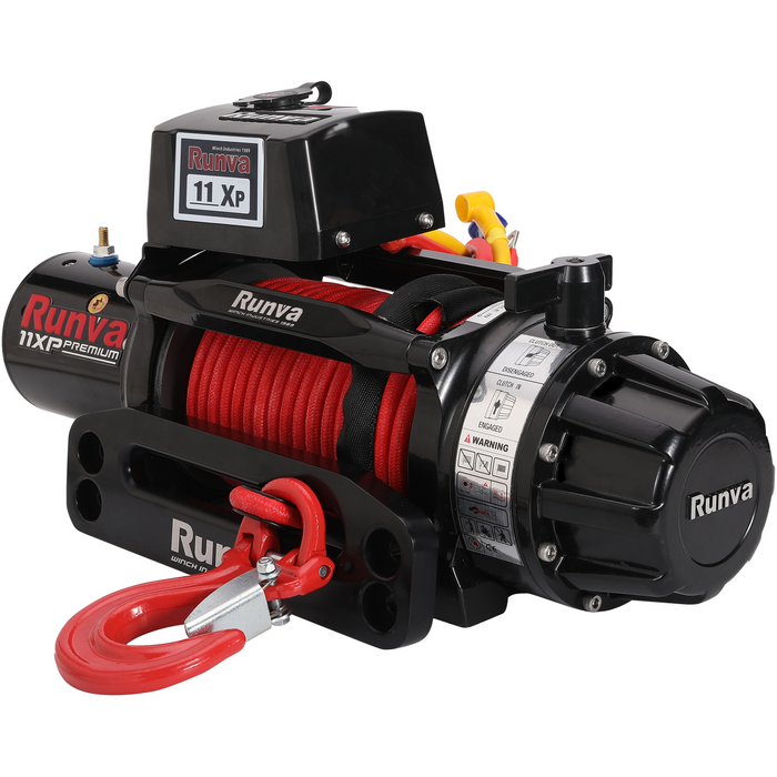 RUNVA 11XP PREMIUM WINCH- RED 12V WITH SYNTHETIC ROPE