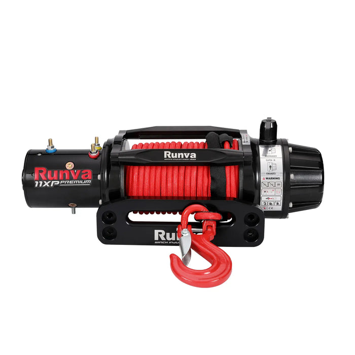 RUNVA 11XP PREMIUM WINCH- RED 12V WITH SYNTHETIC ROPE