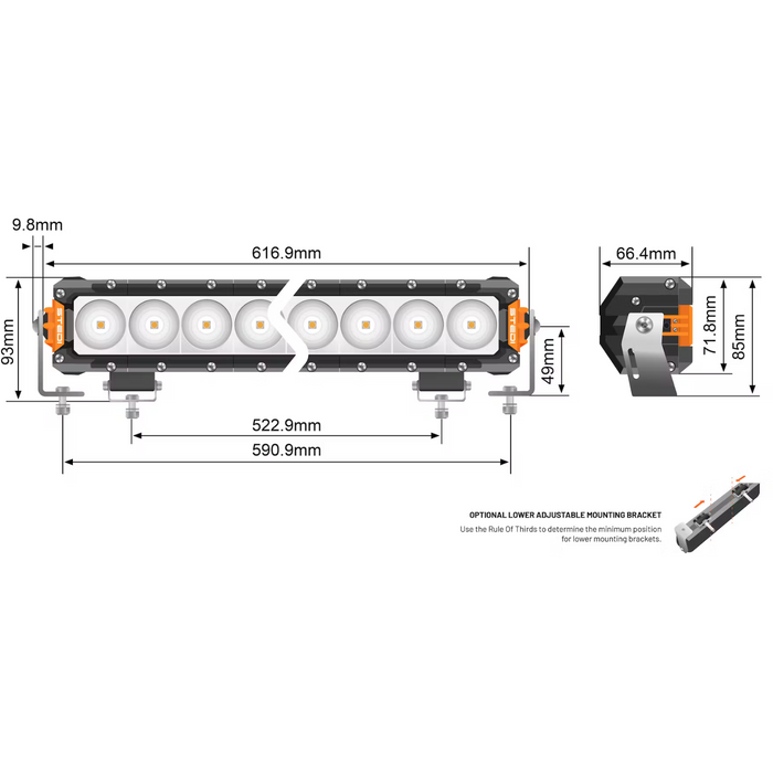 STEDI - ST3301 PRO 24.5 INCH 16 LED SINGLE ROW LIGHT BAR