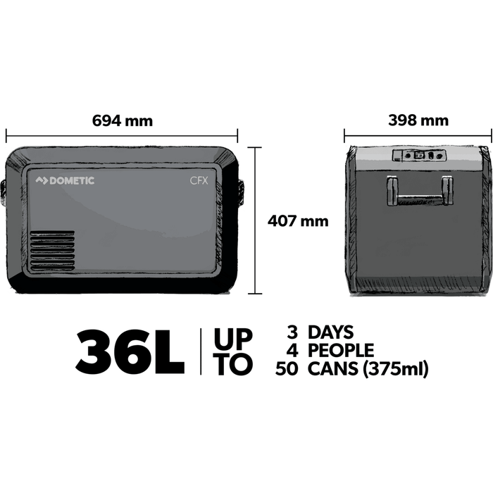 DOMETIC CFX3 35 PORTABLE FRIDGE OR FREEZER WITH COVER