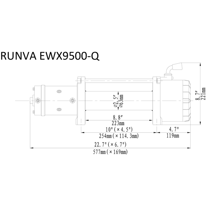 RUNVA EWX9500-Q EVO 24V WITH SYNTHETIC ROPE