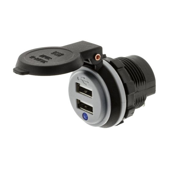 DUAL USB SOCKET - 90 DEGREE TERMINALS